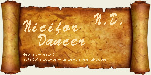 Nićifor Dancer vizit kartica